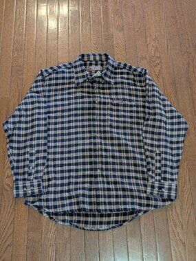 Vintage Marlboro Classics 100% Wool Plaid Button Up Shirt Made in USA - Size XL